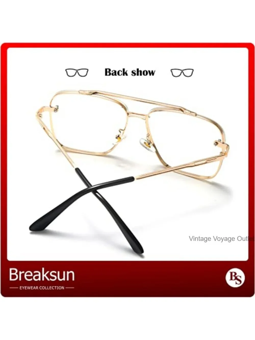Oversized Square Aviator Sunglasses Fashion Metal Frame Retro Tinted Lens